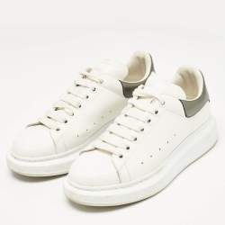 Alexander McQueen White Leather Oversized Lace Up Sneakers Size 39.5