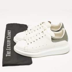 Alexander McQueen White Leather Oversized Lace Up Sneakers Size 39.5