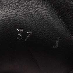 Pre Owned Alexander McQueen Black Leather Court Sneakers Size 37