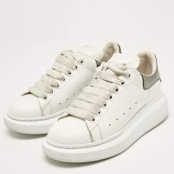 Pre Owned Alexander McQueen White Leather Oversized Sneakers Size 36.5