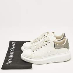 Pre Owned Alexander McQueen White Leather Oversized Sneakers Size 36.5