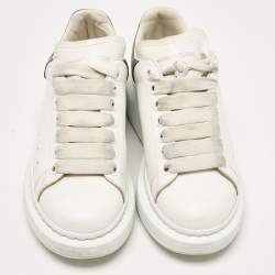 Pre Owned Alexander McQueen White Leather Oversized Sneakers Size 36.5