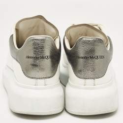 Pre Owned Alexander McQueen White Leather Oversized Sneakers Size 36.5