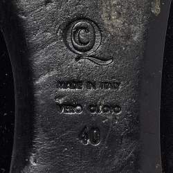 Pre Owned Alexander McQueen Black Velvet Skull Embroidered Smoking Slippers Size 40