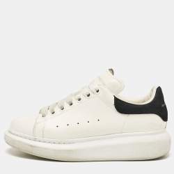 Alexander McQueen White Leather and Suede Oversized Lace Up Sneakers Size 38.5