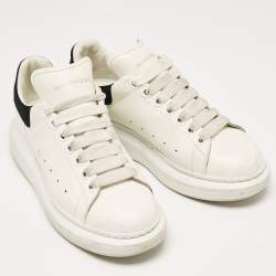 Alexander McQueen White Leather and Suede Oversized Lace Up Sneakers Size 38.5