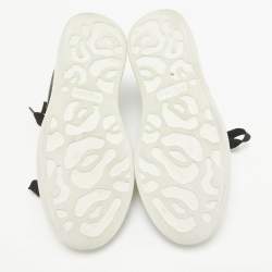 Pre Owned Alexander McQueen Gold/Black Leather Larry Lace Up Sneakers Size 37.5