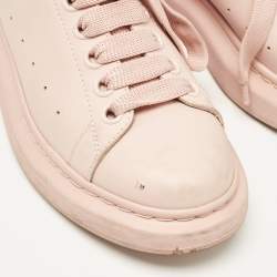 Pre Owned Alexander McQueen Pink Leather Oversized Low Top Sneakers Size 38
