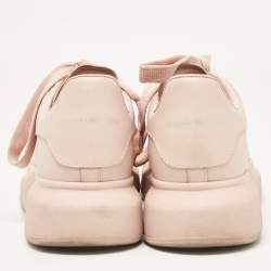 Pre Owned Alexander McQueen Pink Leather Oversized Low Top Sneakers Size 38