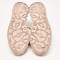 Pre Owned Alexander McQueen Pink Leather Oversized Low Top Sneakers Size 38