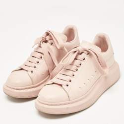 Pre Owned Alexander McQueen Pink Leather Oversized Low Top Sneakers Size 38