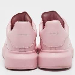 Pre Owned Alexander McQueen Pink Leather Oversized Runner Low Top Sneakers Size 40
