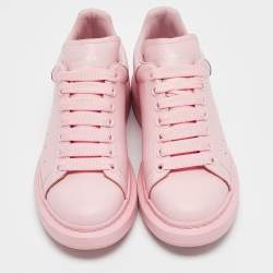 Pre Owned Alexander McQueen Pink Leather Oversized Runner Low Top Sneakers Size 40