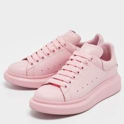 Pre Owned Alexander McQueen Pink Leather Oversized Runner Low Top Sneakers Size 40