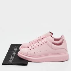 Pre Owned Alexander McQueen Pink Leather Oversized Runner Low Top Sneakers Size 40