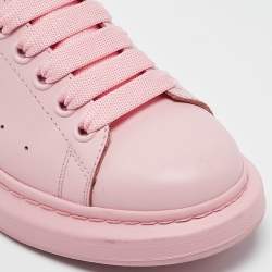 Pre Owned Alexander McQueen Pink Leather Oversized Runner Low Top Sneakers Size 40