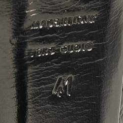 Pre Owned Alexander McQueen Black Patent Leather Skull Embellished Platform Pumps Size 41