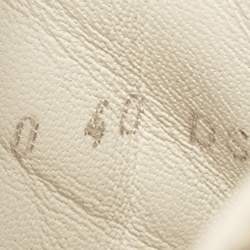 Pre Owned Alexander McQueen White Leather and Snakeskin Effect Oversized Sneakers Size 40