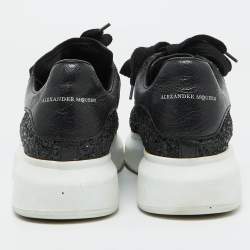 Pre Owned Alexander McQueen Black Glitter Oversized Sneakers Size 39.5