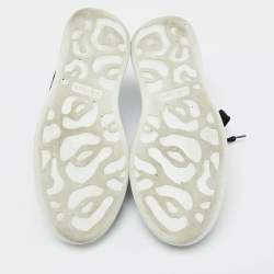 Pre Owned Alexander McQueen Black Glitter Oversized Sneakers Size 39.5