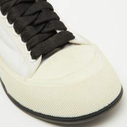 Alexander McQueen White/Black Canvas Tread Slick Sneakers Size 36
