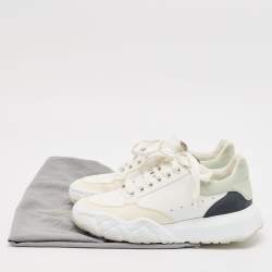 Pre Owned Alexander McQueen Multicolor Leather and Suede Oversized Runner Sneakers Size 37.5