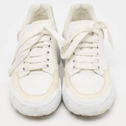 Pre Owned Alexander McQueen Multicolor Leather and Suede Oversized Runner Sneakers Size 37.5