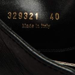 Alexander McQueen Black Leather Buckle Detail Knee length Boots Size 40