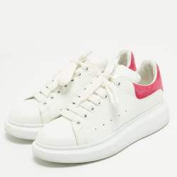 Pre Owned Alexander McQueen White Leather Oversized Low Top Sneakers Size 41