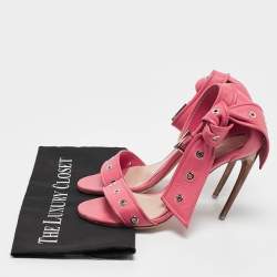 Alexander McQueen Pink Leather Ankle Strap Sandals Size 38