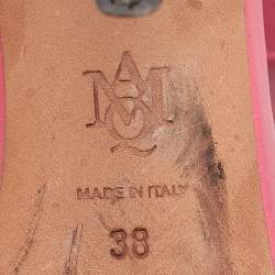 Alexander McQueen Pink Leather Ankle Strap Sandals Size 38