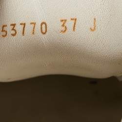 Pre Owned Alexander McQueen White/Black Leather and Suede Oversized Low Top Sneakers Size 37