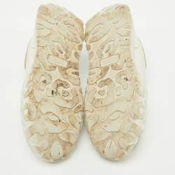 Alexander McQueen White Leather and Suede Oversized Runner Sneakers Size 38