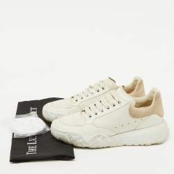 Alexander McQueen White Leather and Suede Oversized Runner Sneakers Size 38
