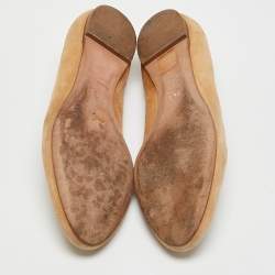 Pre Owned Alexander McQueen Brown Suede and Sequins Skull Smoking Slippers Size 38