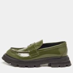 Alexander McQueen Green Leather Wander Loafers Size 39.5 