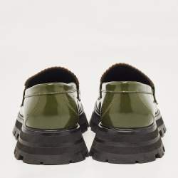 Alexander McQueen Green Leather Wander Loafers Size 39.5 