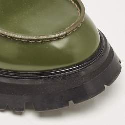 Alexander McQueen Green Leather Wander Loafers Size 39.5 