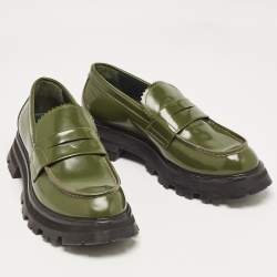 Alexander McQueen Green Leather Wander Loafers Size 39.5 