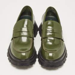 Alexander McQueen Green Leather Wander Loafers Size 39.5 