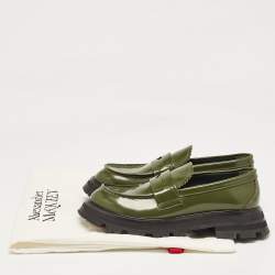 Alexander McQueen Green Leather Wander Loafers Size 39.5 