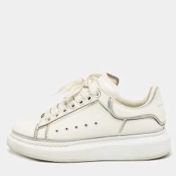 Alexander McQueen White Leather Oversized Lace Up Sneakers Size 37