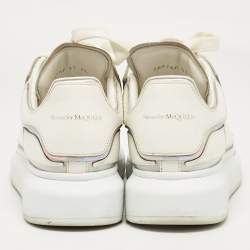 Alexander McQueen White Leather Oversized Lace Up Sneakers Size 37