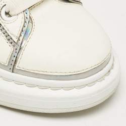 Alexander McQueen White Leather Oversized Lace Up Sneakers Size 37