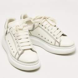 Alexander McQueen White Leather Oversized Lace Up Sneakers Size 37
