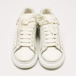 Alexander McQueen White Leather Oversized Lace Up Sneakers Size 37