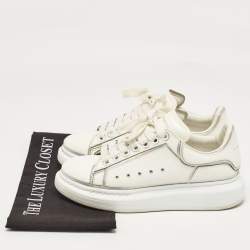 Alexander McQueen White Leather Oversized Lace Up Sneakers Size 37
