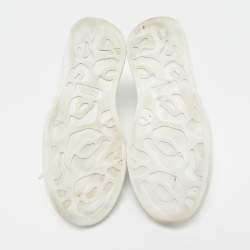 Alexander McQueen White/Blue Leather Oversized Sneakers Size 36