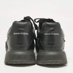Alexander McQueen Black Leather Oversized Trainer Sneakers Size 39.5