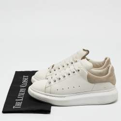 Alexander McQueen White Leather Oversized Lace Up Sneakers Size 37